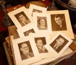 Old black and white photos, mainly portraits. Also inc. Edwardian stone masonry worker photos by