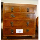 19th century Apprentice Made miniature chest of drawers