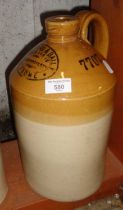 Stoneware flagon (1 gallon) with stamped mark for Mansford & Ball of Frome