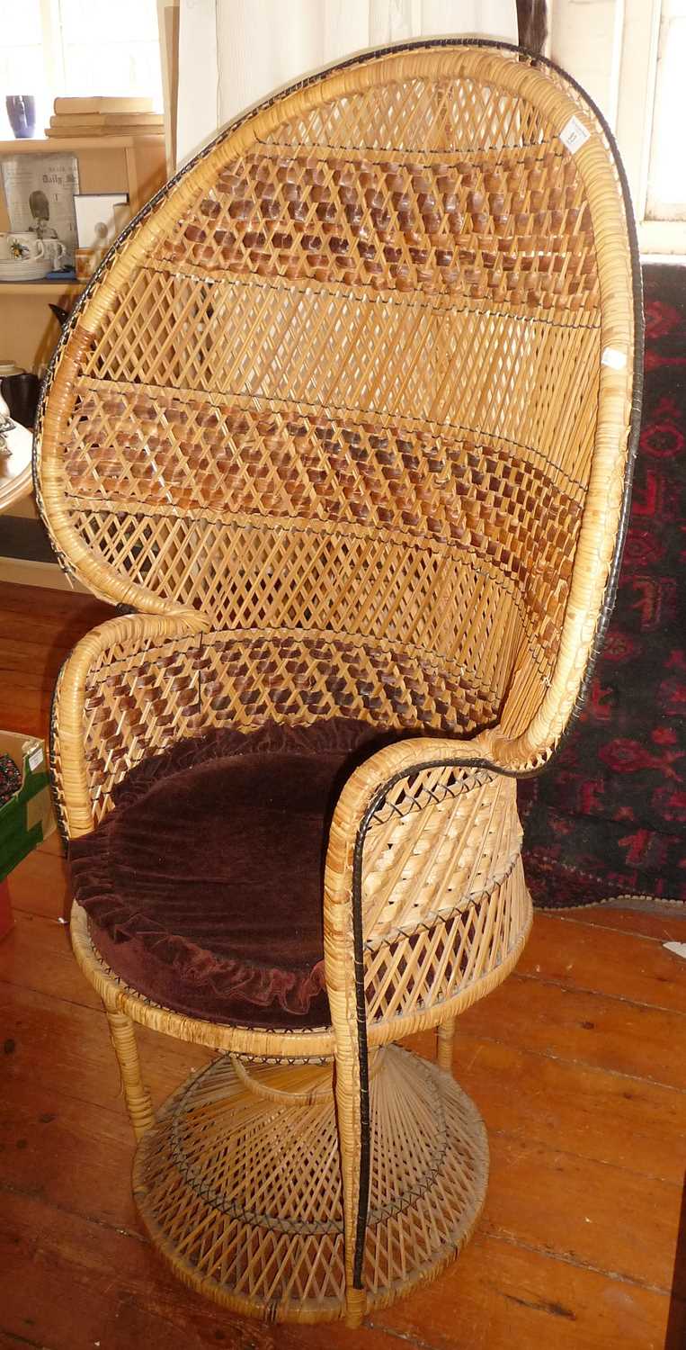 Vintage rattan work Peacock armchair