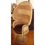 Vintage rattan work Peacock armchair