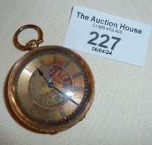 14ct rose gold cased pocket watch, approx total weight 34gms