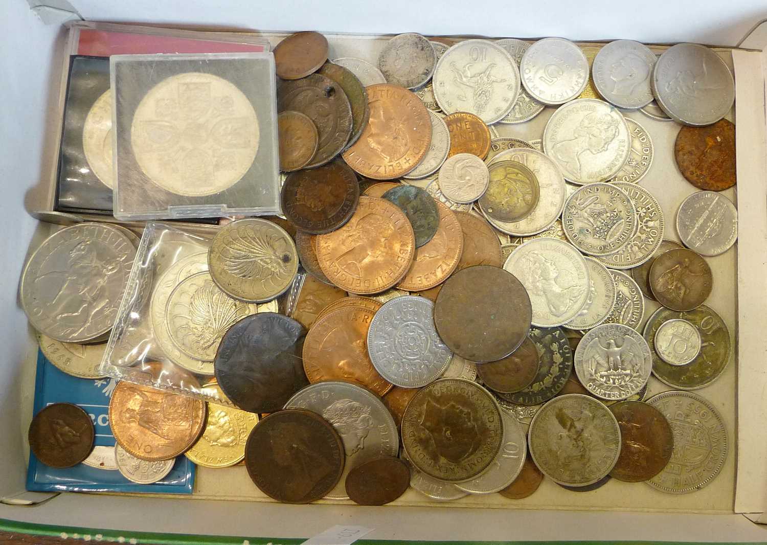Tray of old coins