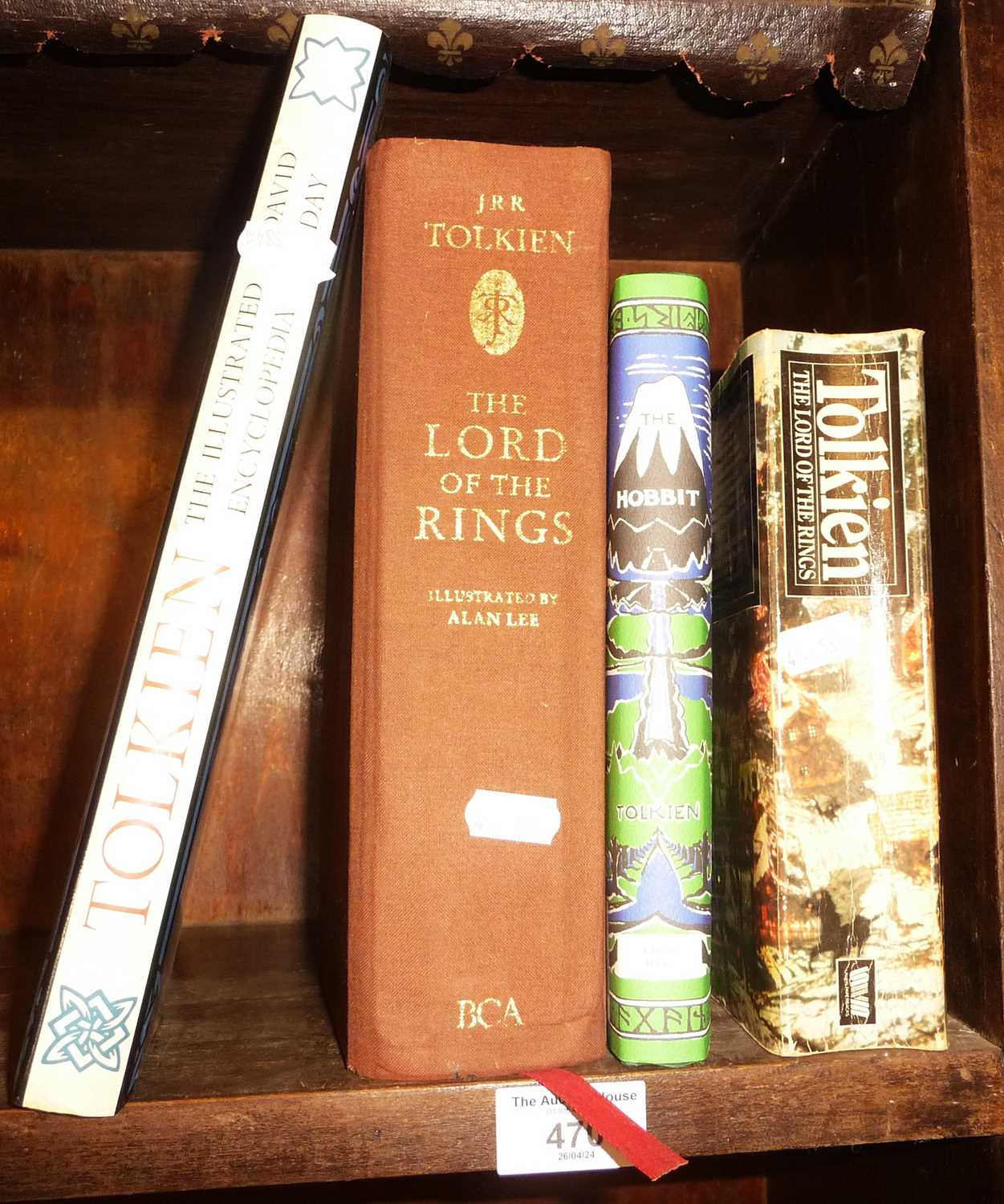 J.R.R. Tolkien books, Lord of the Rings, HB 1991, The Hobbit (modern), and two other books