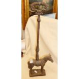 Victorian cast iron doorstop of a horse with extended handle