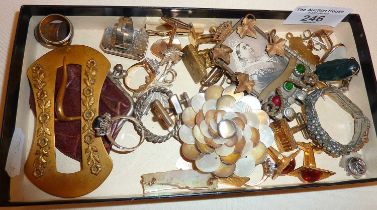 Assorted vintage and antique costume jewellery etc (some silver)