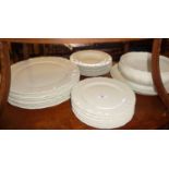 Limoges white porcelain dinner plates and bowls with soup tureen