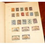 Schoolboy stamp album with Penny Reds and one Penny Black, etc.