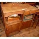 Two oak bedside cupboards