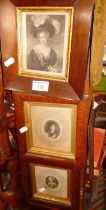 Three 19th century mahogany framed portrait engravings