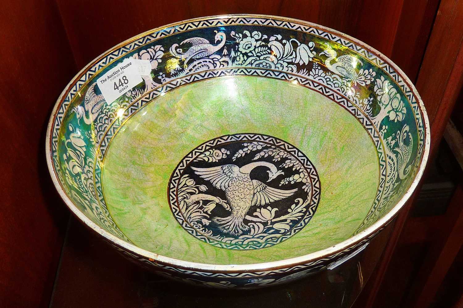 A New Hall china Boumier ware lustre bowl, 9" diameter
