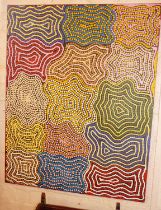 Contemporary Australian Aboriginal tribal painting by Melissa Nungarray Larry painting on canvas