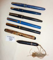 Old fountain pens, inc. Osmiroid, and a Parker 17 Lady