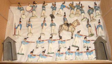 Timpo diecast West Point cadets, inc. 10 piece band, mounted officer, 6 various poses, 12