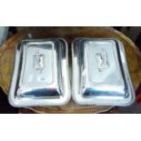 Pair of fine Victorian silver plated entree dishes
