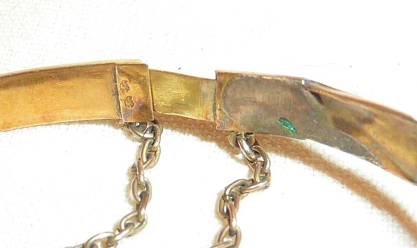 French 18ct gold Belle Epoque Art Nouveau style 19th c. bracelet, some repairs, has eagle's head - Image 4 of 4