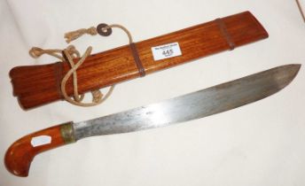 Kachin Dao Burmese sword in wooden scabbard (approx. 43cm long) - please note this item cannot be