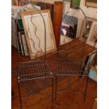 Pair of contemporary wrought iron side chairs