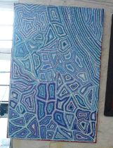 Contemporary Australian Aboriginal painting on canvas by Maggie Napaljarri Ross, titled 'Native