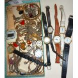 Vintage costume jewellery and wrist watches