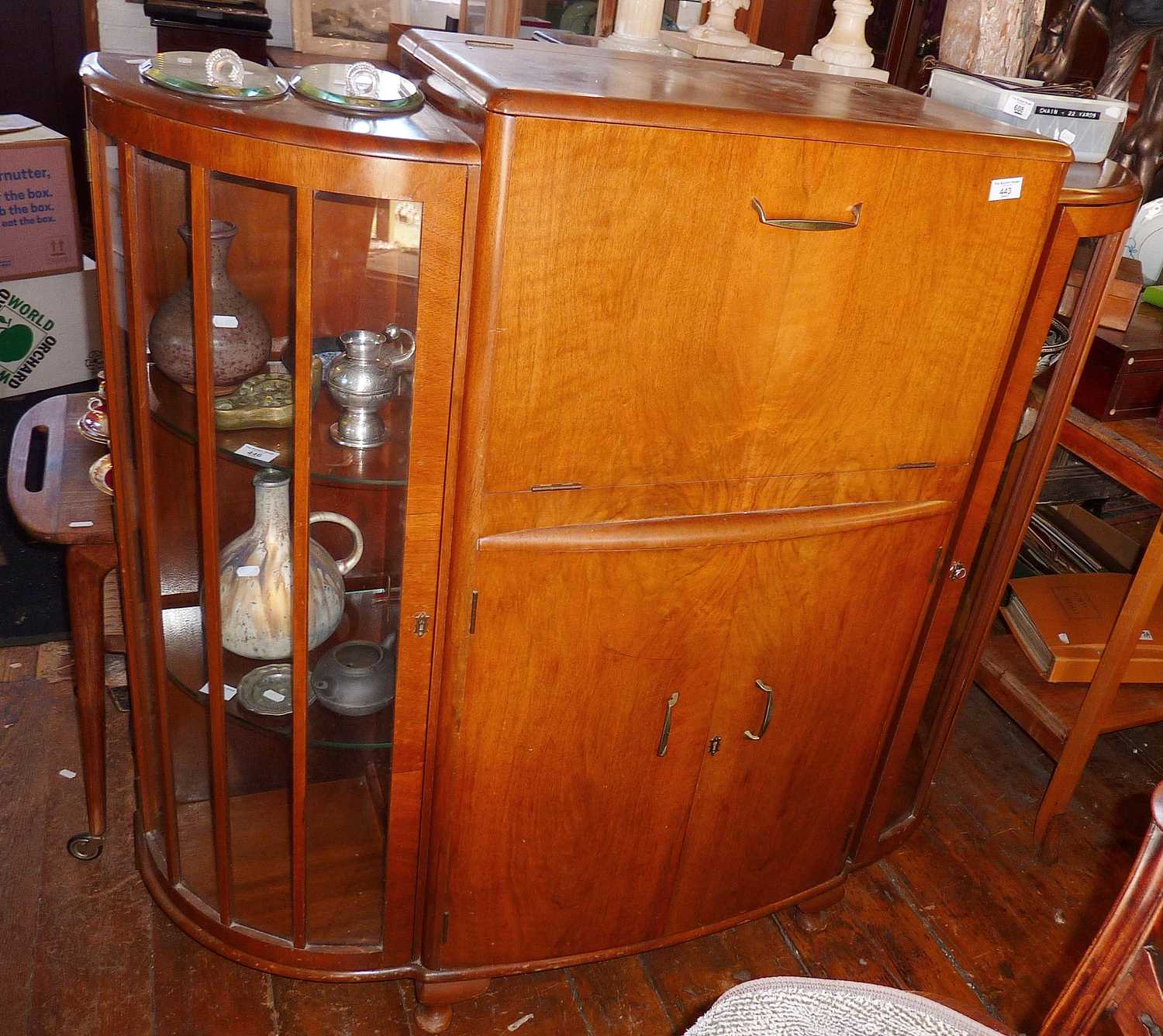 Art Deco walnut cocktail cabinet