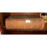 Large Victorian leather and brass bound family bible