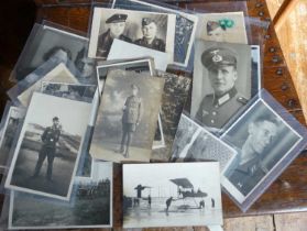 Collection of approx. 20 WW2 German military postcard photos, inc. individual soldiers, and groups