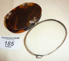 Georgian silver and tortoiseshell loupe type magnifying glass, approx. 7cm long