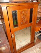 Edwardian mahogany music cabinet with mirrored single door