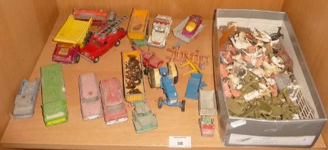 Assorted, played with, diecast, inc. Dinky, Britains and Matchbox, together with a collection of