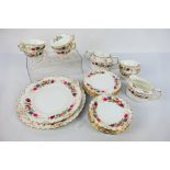 Royal Crown derby - A collection of tea wares in the Chatsworth pattern, six cups, six saucers,