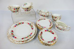 Royal Crown derby - A collection of tea wares in the Chatsworth pattern, six cups, six saucers,