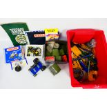 Meccano - A collection of vintage Meccano parts including a disassembled Army truck,