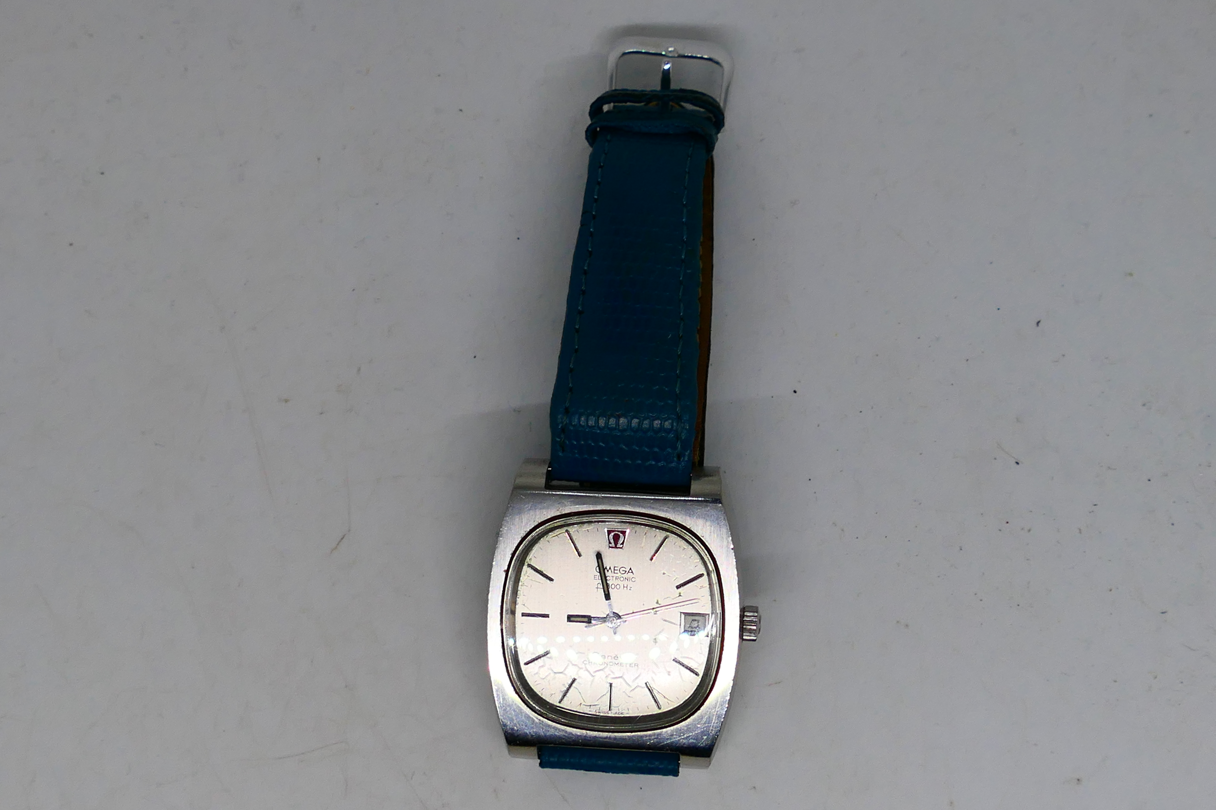 An Omega Electronic f300Hz Geneve Chronometer, serial number 35,7xxxxx, date aperture at 3 o'clock. - Image 2 of 5