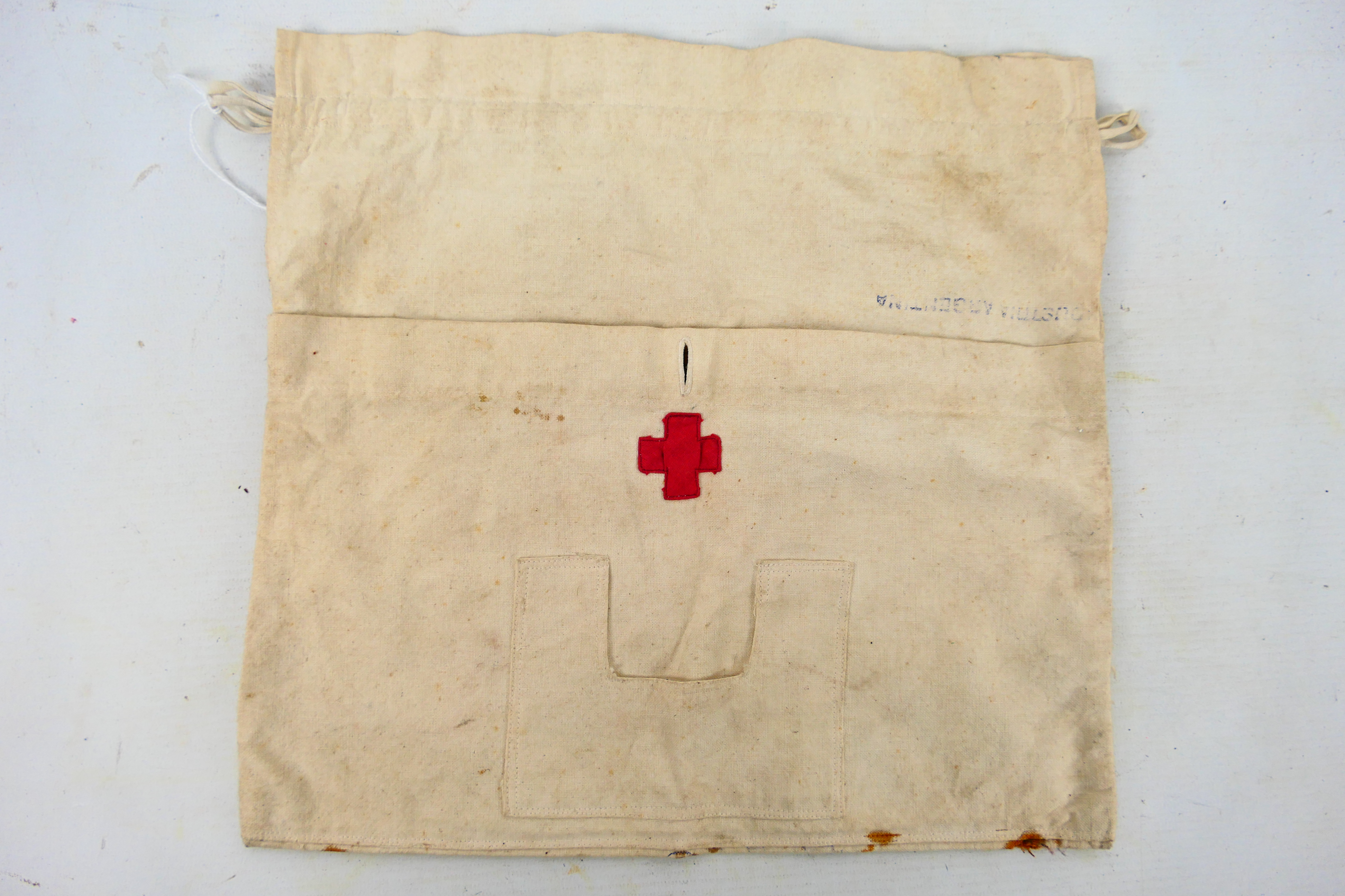 A vintage Argentinian medic's bag, 31 cm x 32 cm.