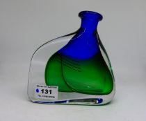 An art glass vase, signed to the base (unclear) approx 13.
