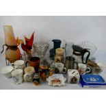 Ceramics and glassware to include a small quantity of royal commemorative, stoneware steins,