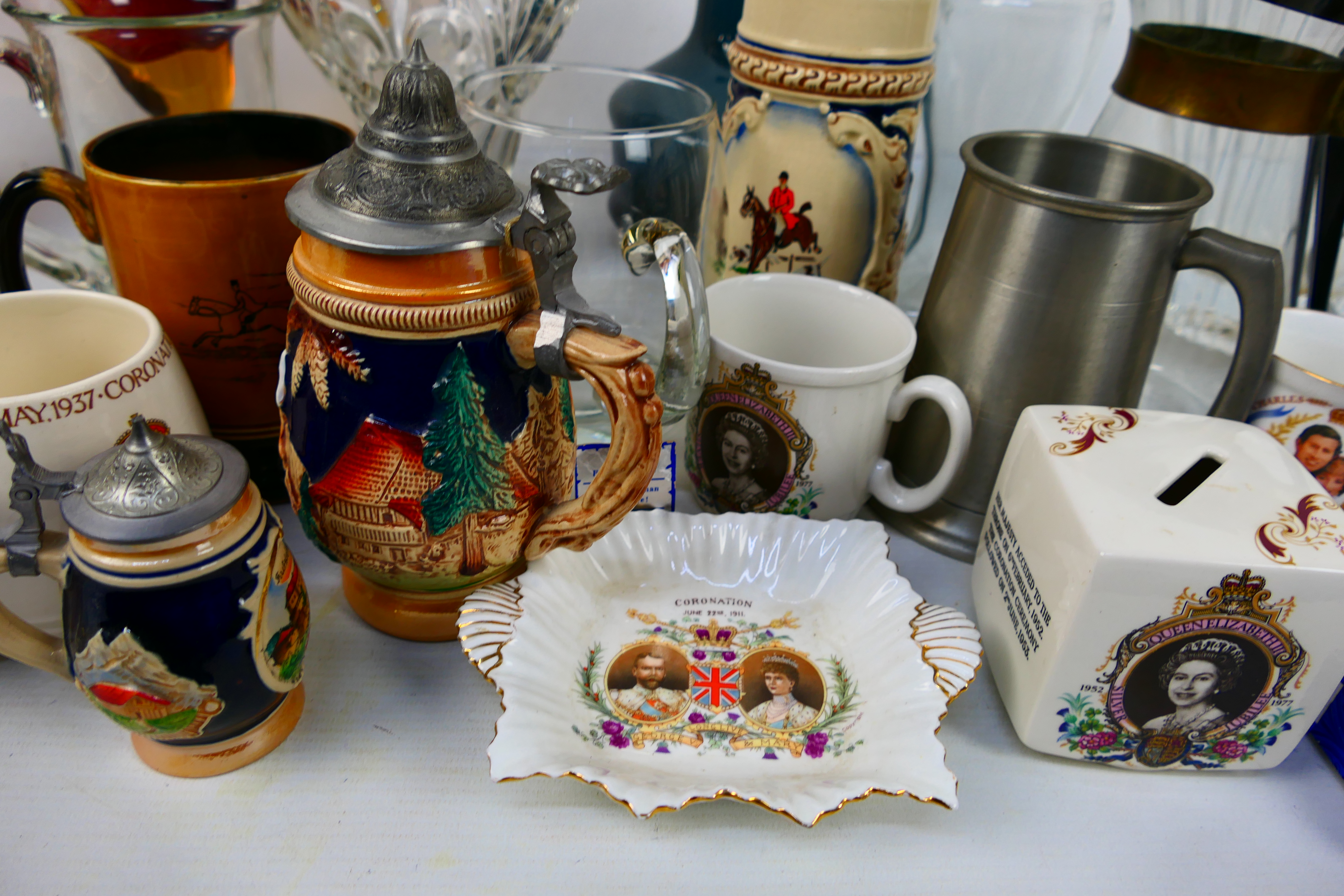 Ceramics and glassware to include a small quantity of royal commemorative, stoneware steins, - Image 4 of 6