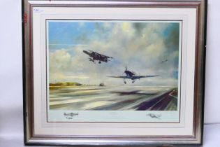 A limited edition print by Roderick Lovesey entitled Fifty Years On, The Hurricane To The Harrier,