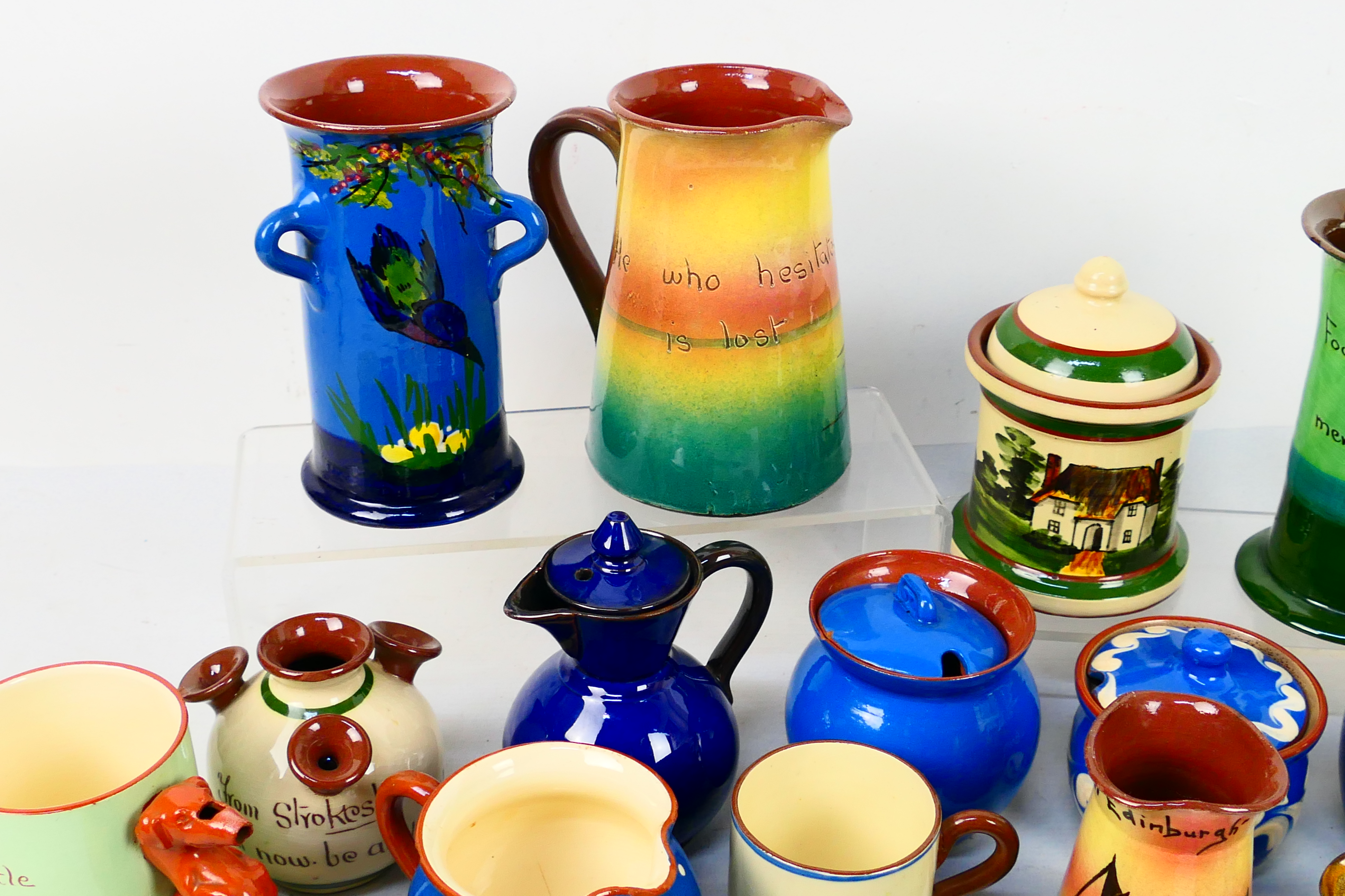 A collection of Torquay pottery wares to include bowls, jugs, cups and other, various manufacturers. - Image 2 of 20