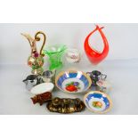 A mixed lot to include plated ware, ceramics, glassware and other.