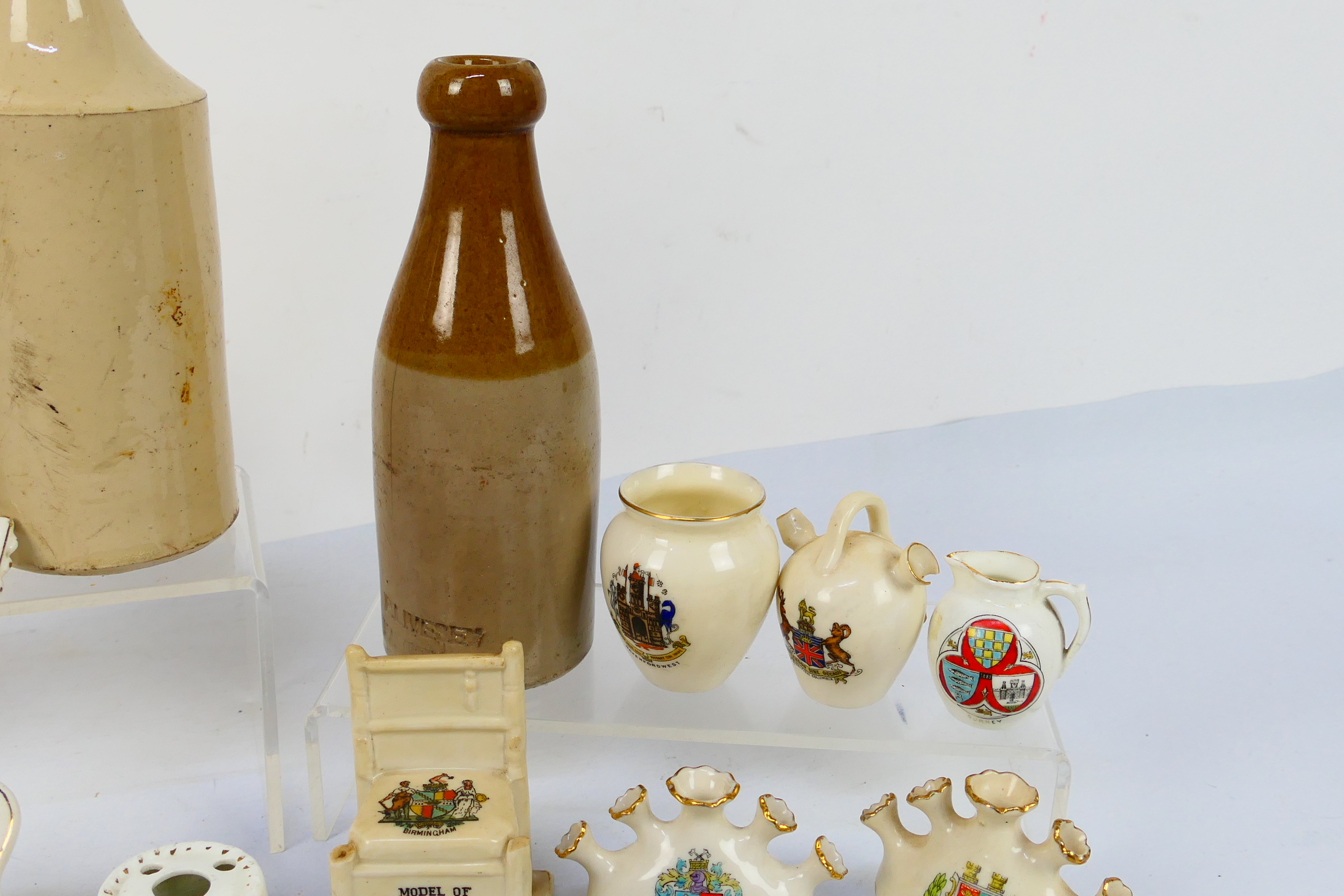 A small quantity of crested ware and stoneware bottles. - Image 3 of 6