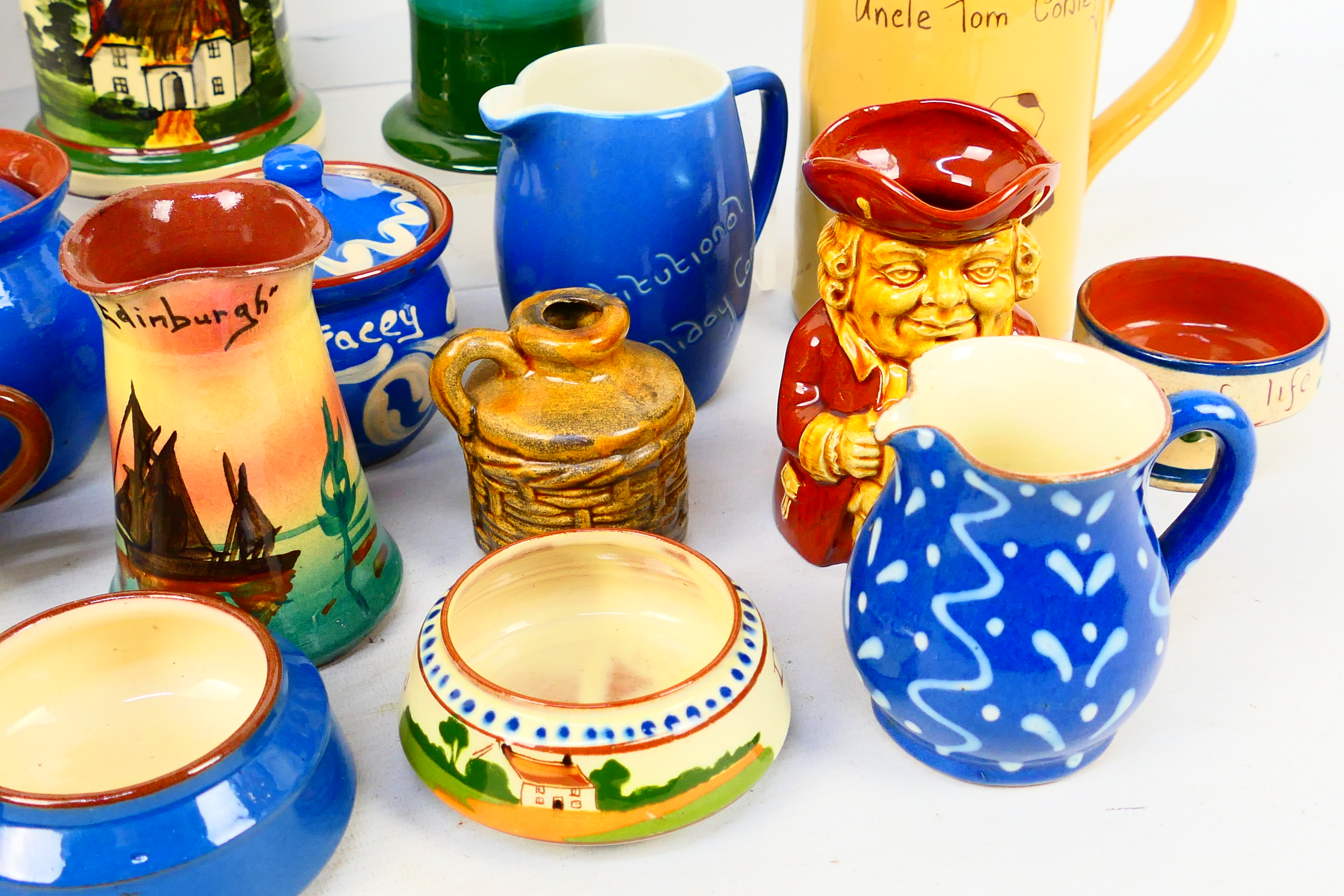 A collection of Torquay pottery wares to include bowls, jugs, cups and other, various manufacturers. - Image 6 of 20