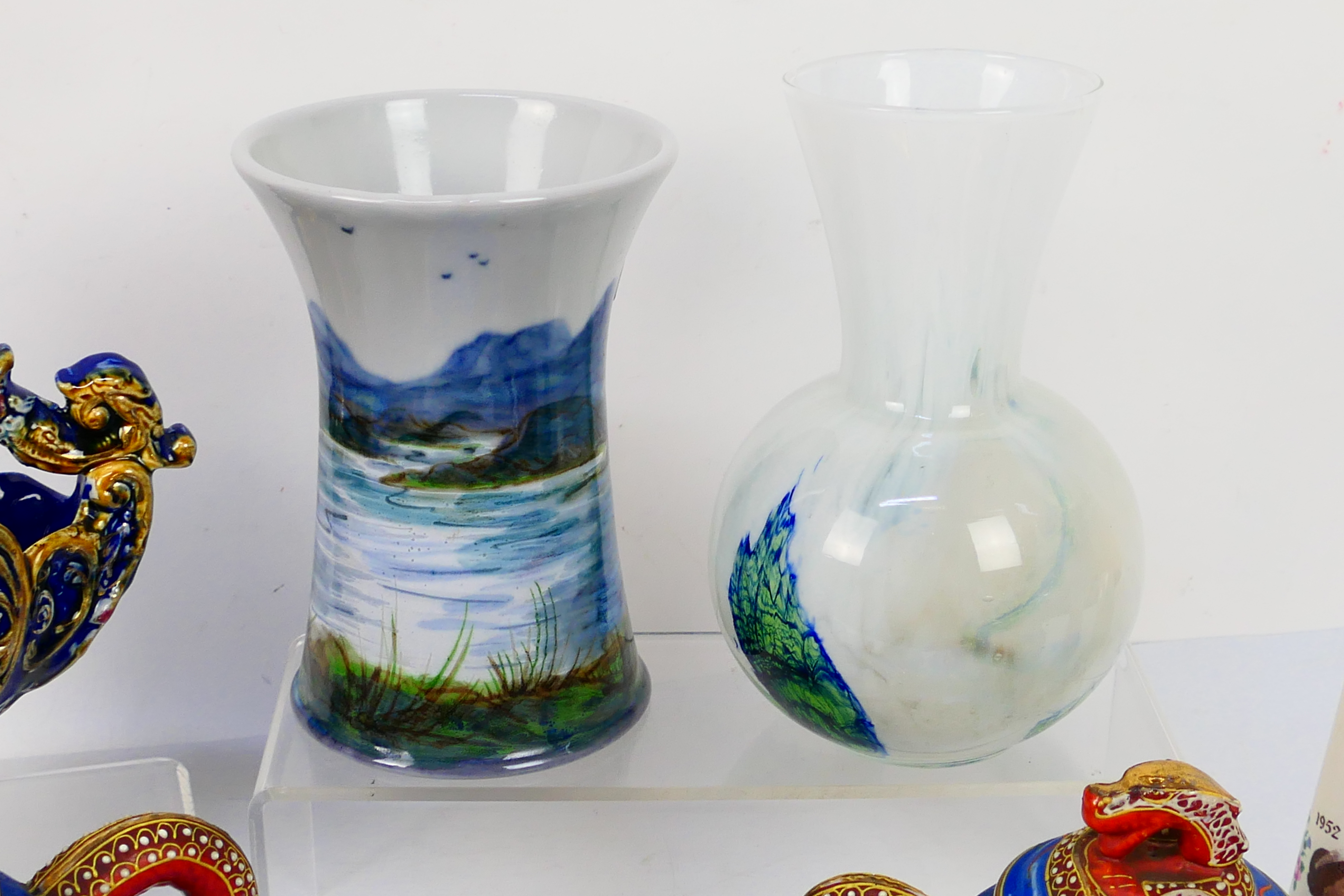 Lot to include Japanese tea wares, Scottish stoneware vase, glass vase and other. - Image 3 of 9