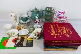 Lot to include a small quantity of vinyl records, ceramics comprising Denby, Wedgwood,