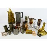 Metal ware to include measuring vessels, tankards, goblet, quaich and similar.