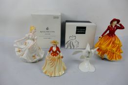 Royal Doulton - Three figures / groups to include # HN5257 Autumn Walk, # HN4588 and other,