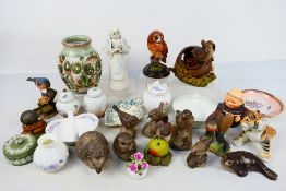 Mixed ceramics and ornamental wares to include Country Artists, Poole pottery animal figures,