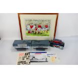 A limited edition print titled England's Grand Slam 1992 depicting England scoring a try against