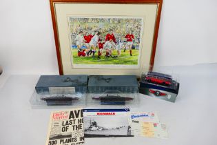 A limited edition print titled England's Grand Slam 1992 depicting England scoring a try against